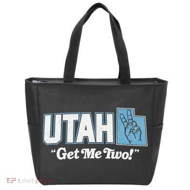 UTAH state slogan get me two finger hand retro 90s action Tote Bag