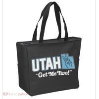 UTAH state slogan get me two finger hand retro 90s action Tote Bag thumb 2