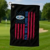 Uss Skate Ssn578 American Flag Submarine Golf Towel thumb 1