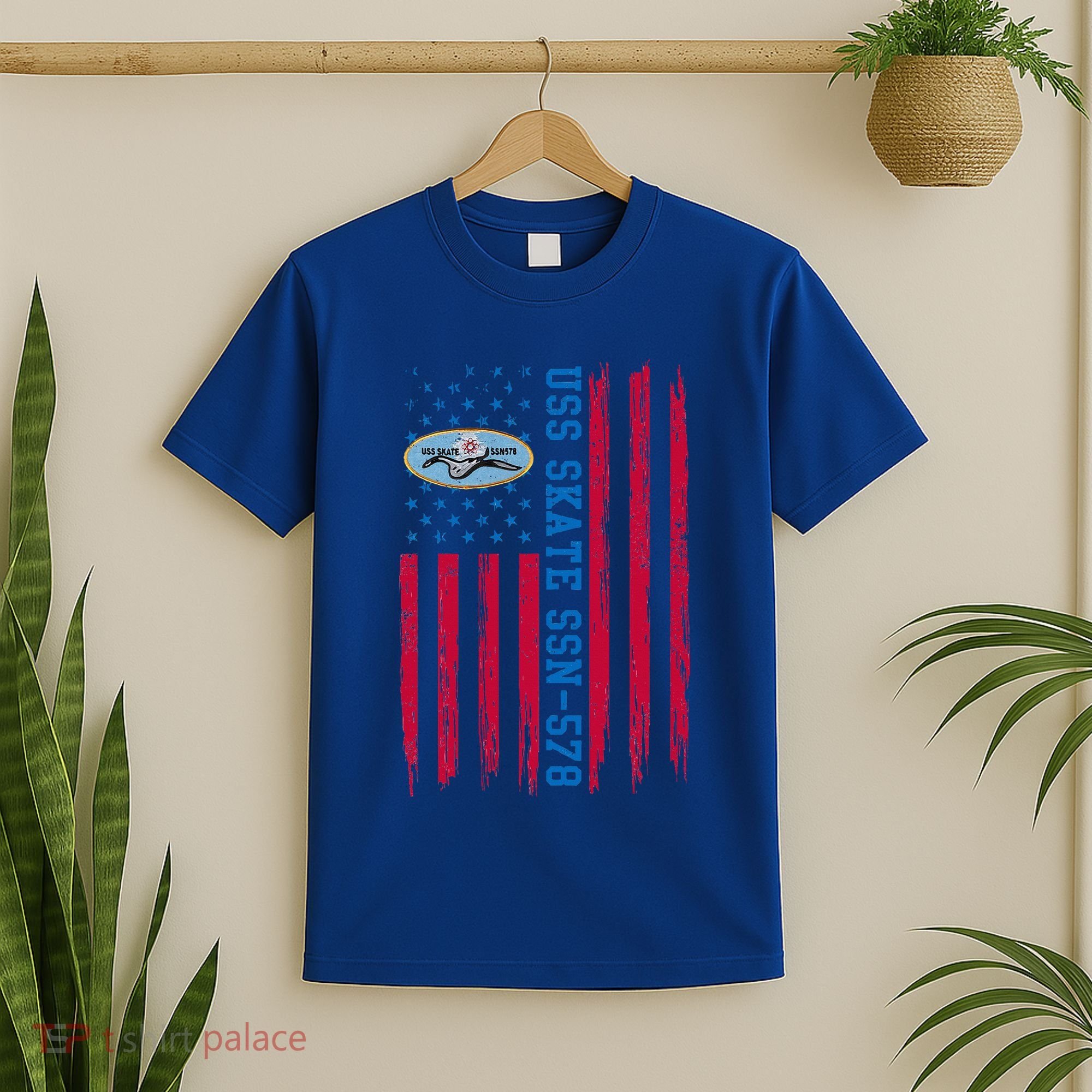 Uss Skate Ssn578 American Flag Submarine T-Shirt
