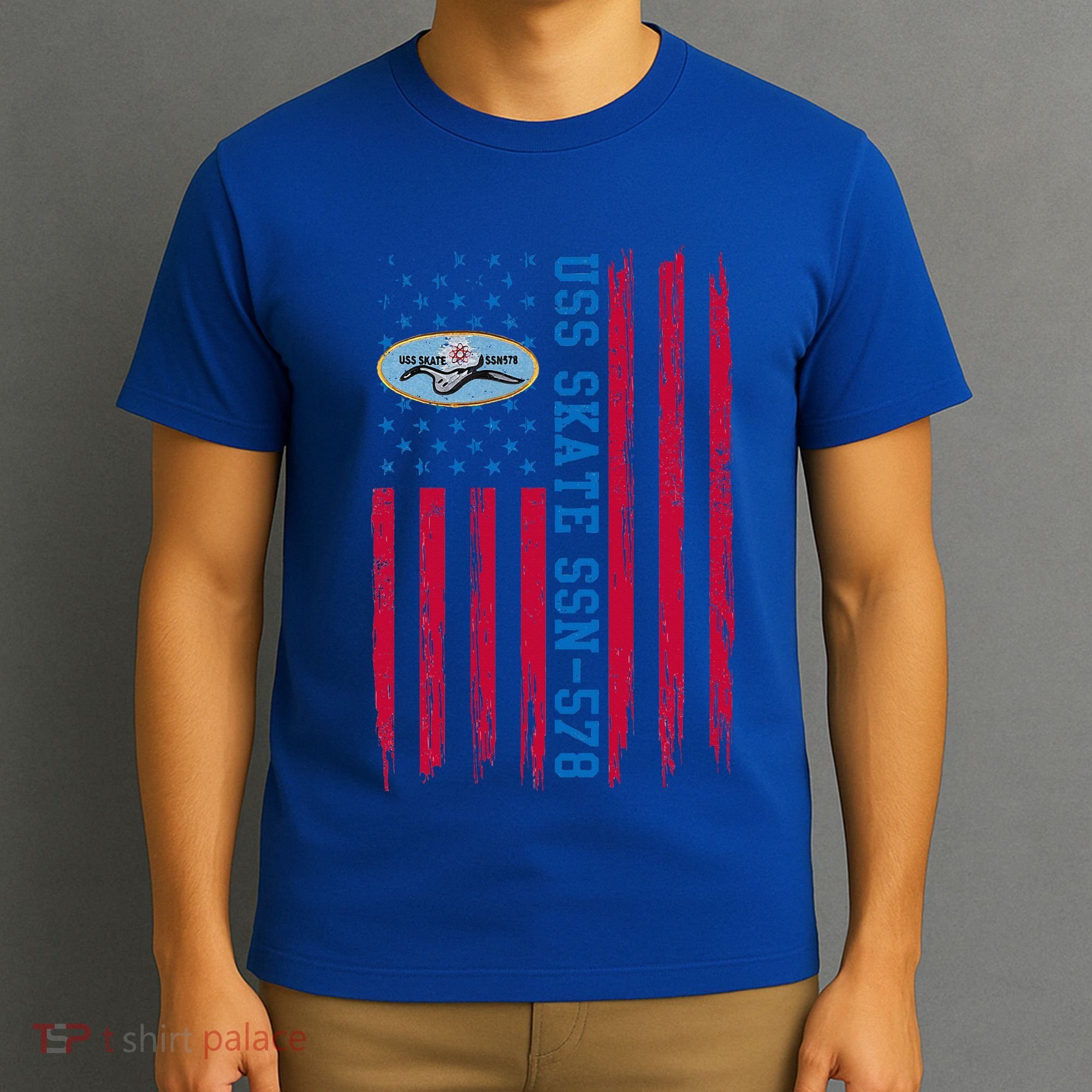 Uss Skate Ssn578 American Flag Submarine T-Shirt