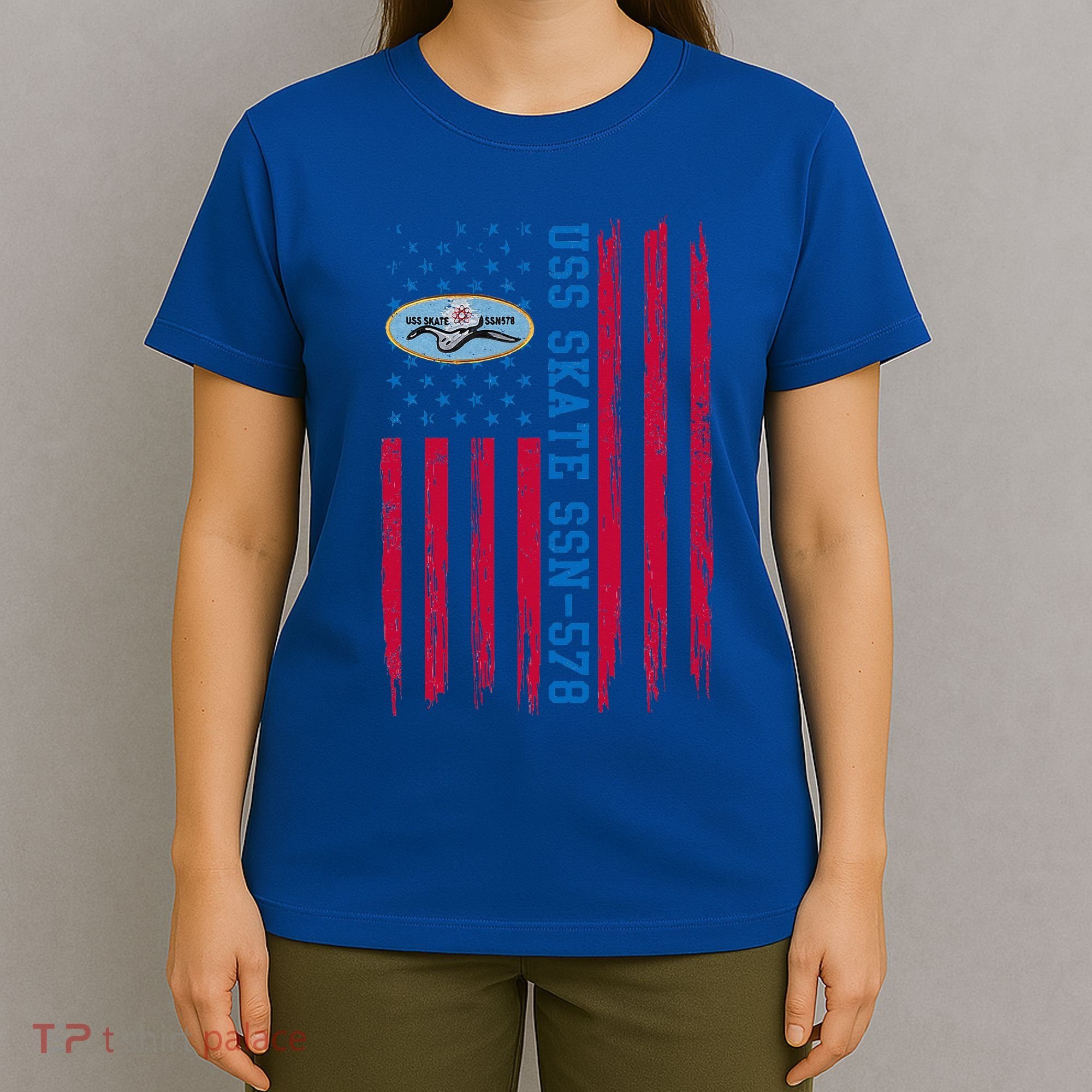 Uss Skate Ssn578 American Flag Submarine T-Shirt