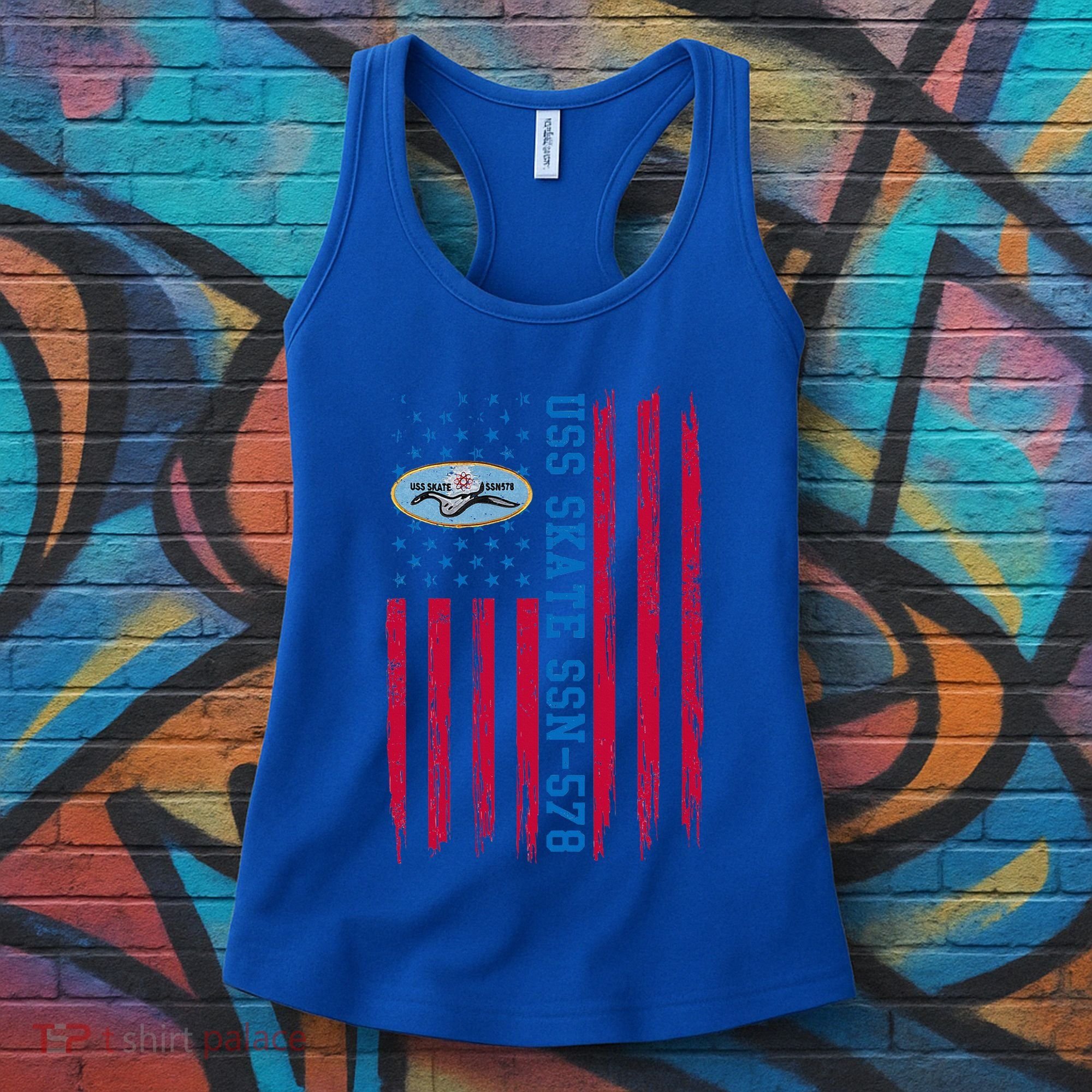 Uss Skate Ssn578 American Flag Submarine Women's Tank Top