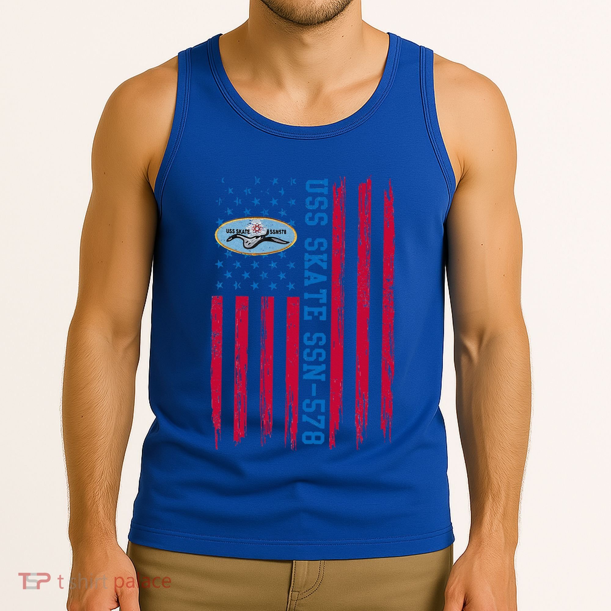 Uss Skate Ssn578 American Flag Submarine Tank Top