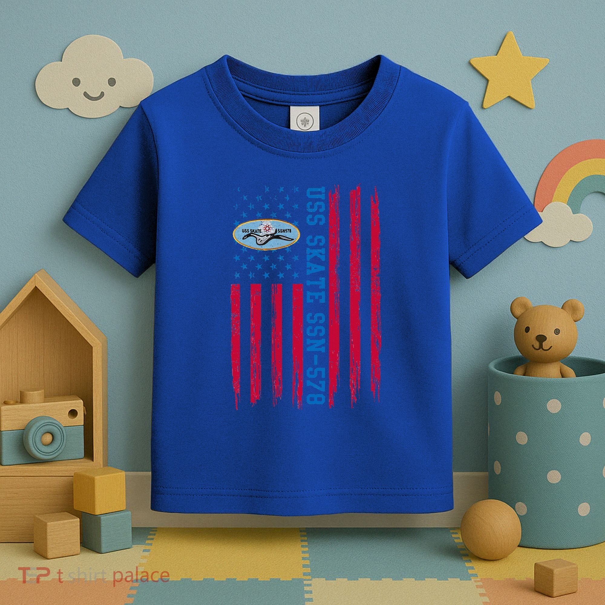 Uss Skate Ssn578 American Flag Submarine Toddler T-Shirt