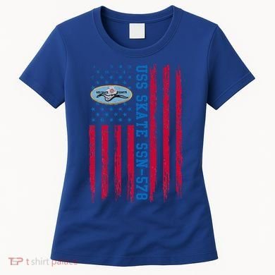 Uss Skate Ssn578 American Flag Submarine Women's T-Shirt