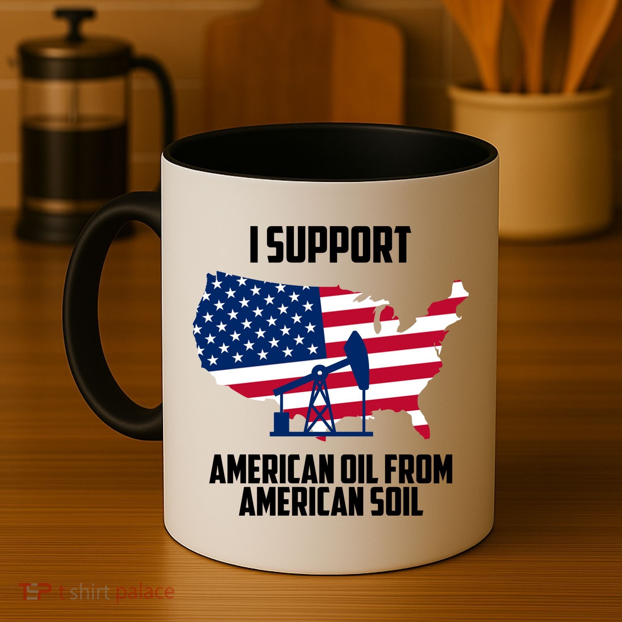 United States Support American Oil From American Soil Coffee Mug