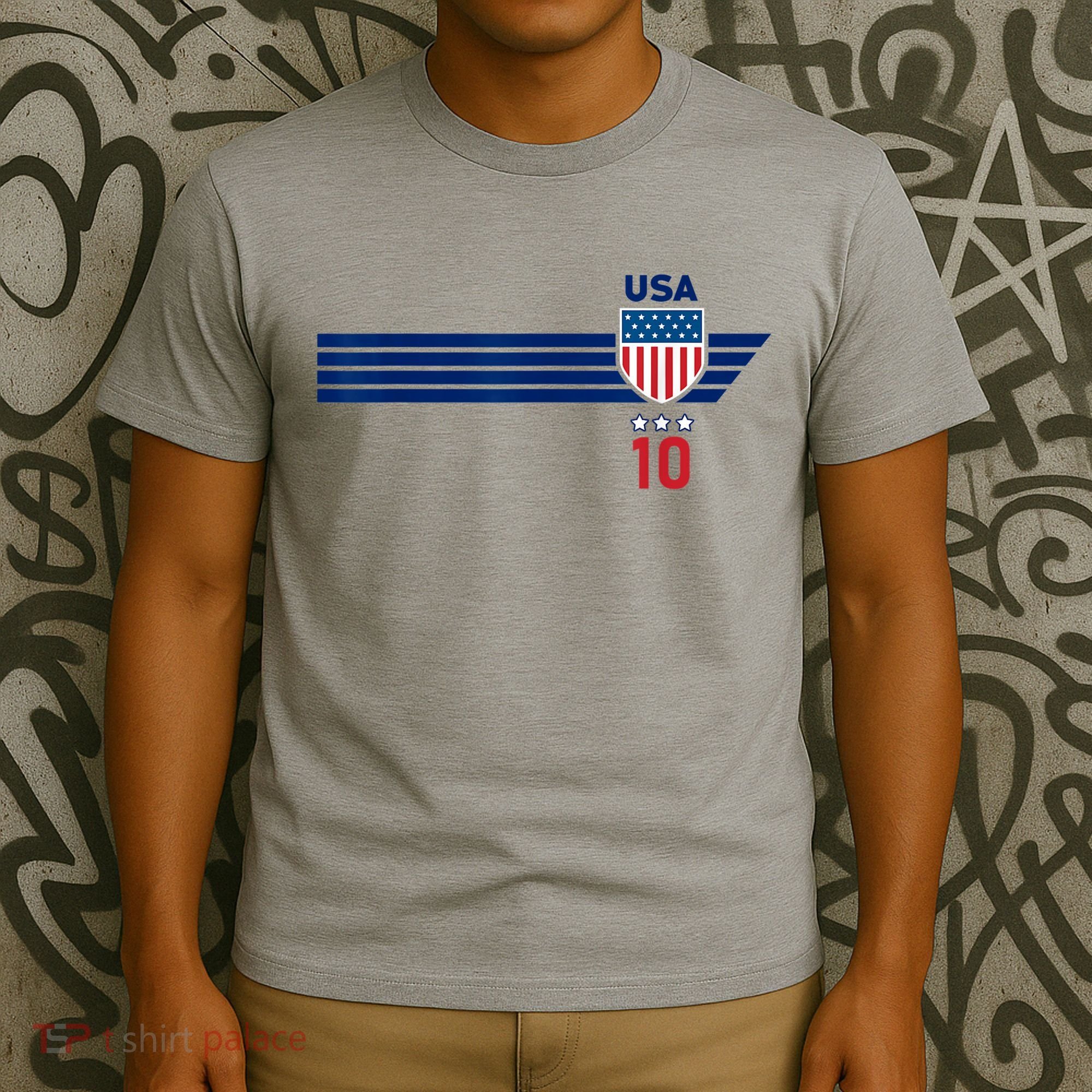 USA Stars Stripes Patriotism US Soccer Fan Jersey T-Shirt