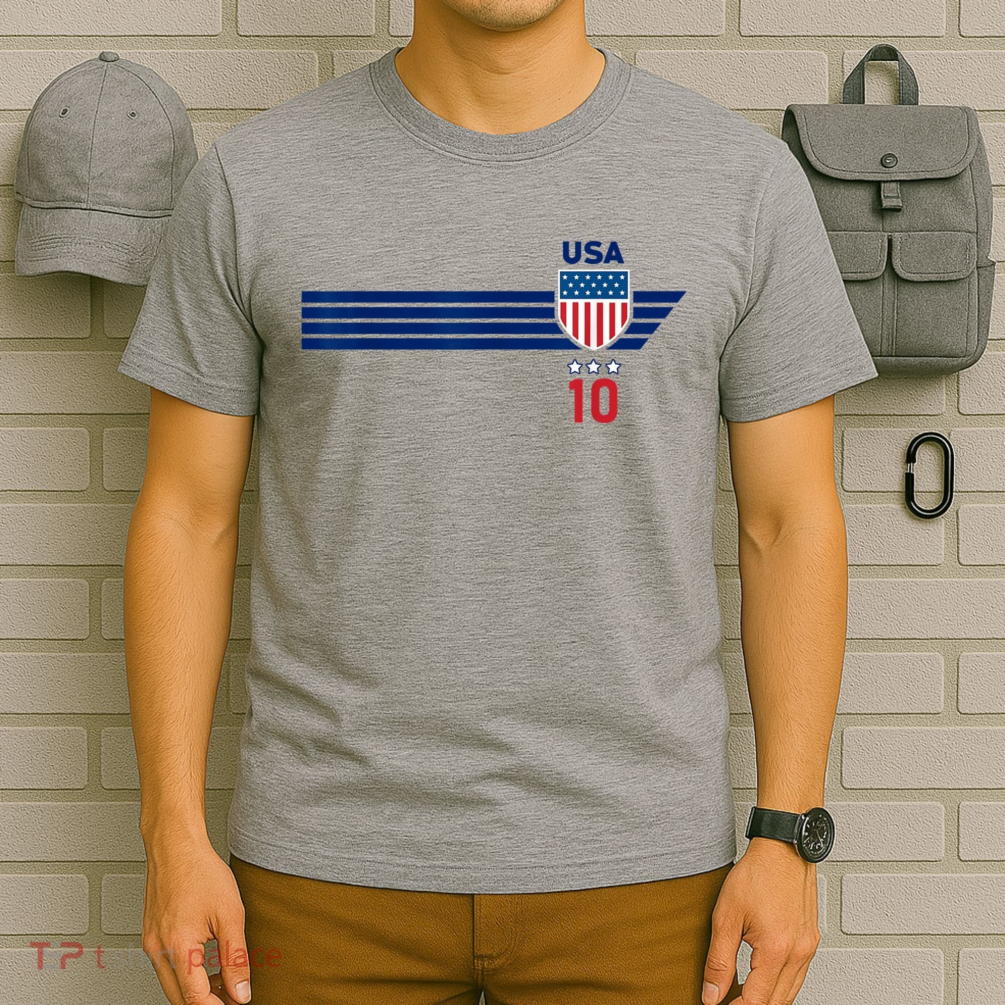 USA Stars Stripes Patriotism US Soccer Fan Jersey T-Shirt