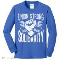 Union Strong Solidarity Labor Day Worker Proud Laborer Gift Kids Long Sleeve Shirt thumb 0