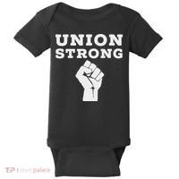 Union Strong Solidarity Fist Baby Bodysuit thumb 0