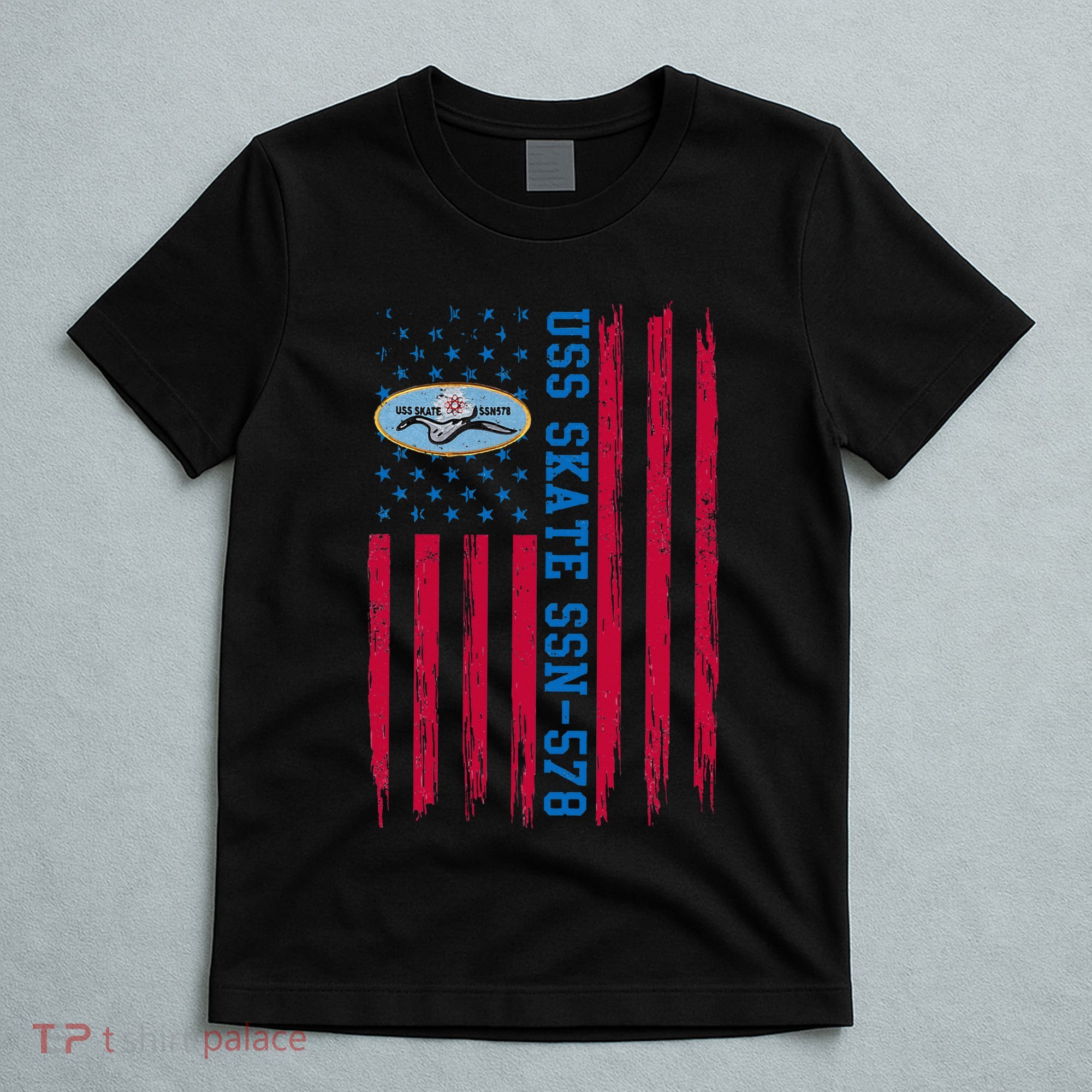 Uss Skate Ssn578 American Flag Submarine Ship Veteran T-Shirt