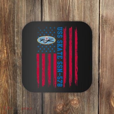 Uss Skate Ssn578 American Flag Submarine Ship Veteran Coaster