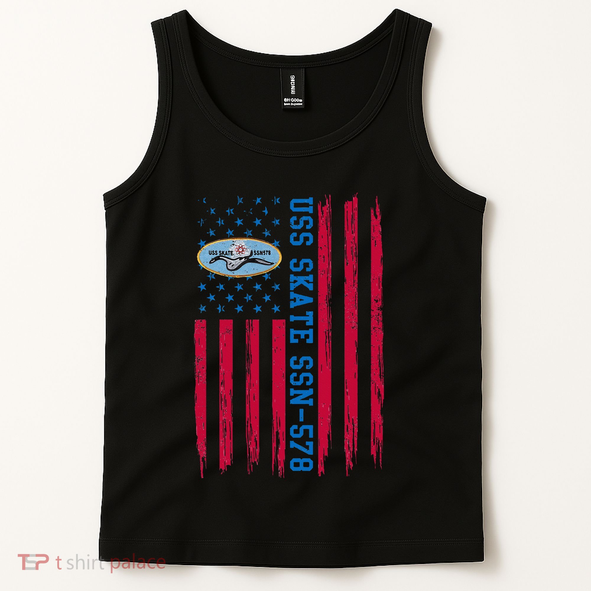 Uss Skate Ssn578 American Flag Submarine Ship Veteran Tank Top