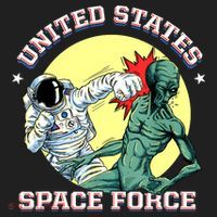 United States Space Force Funny Space Lover & UFO Alien Beanie thumb 2