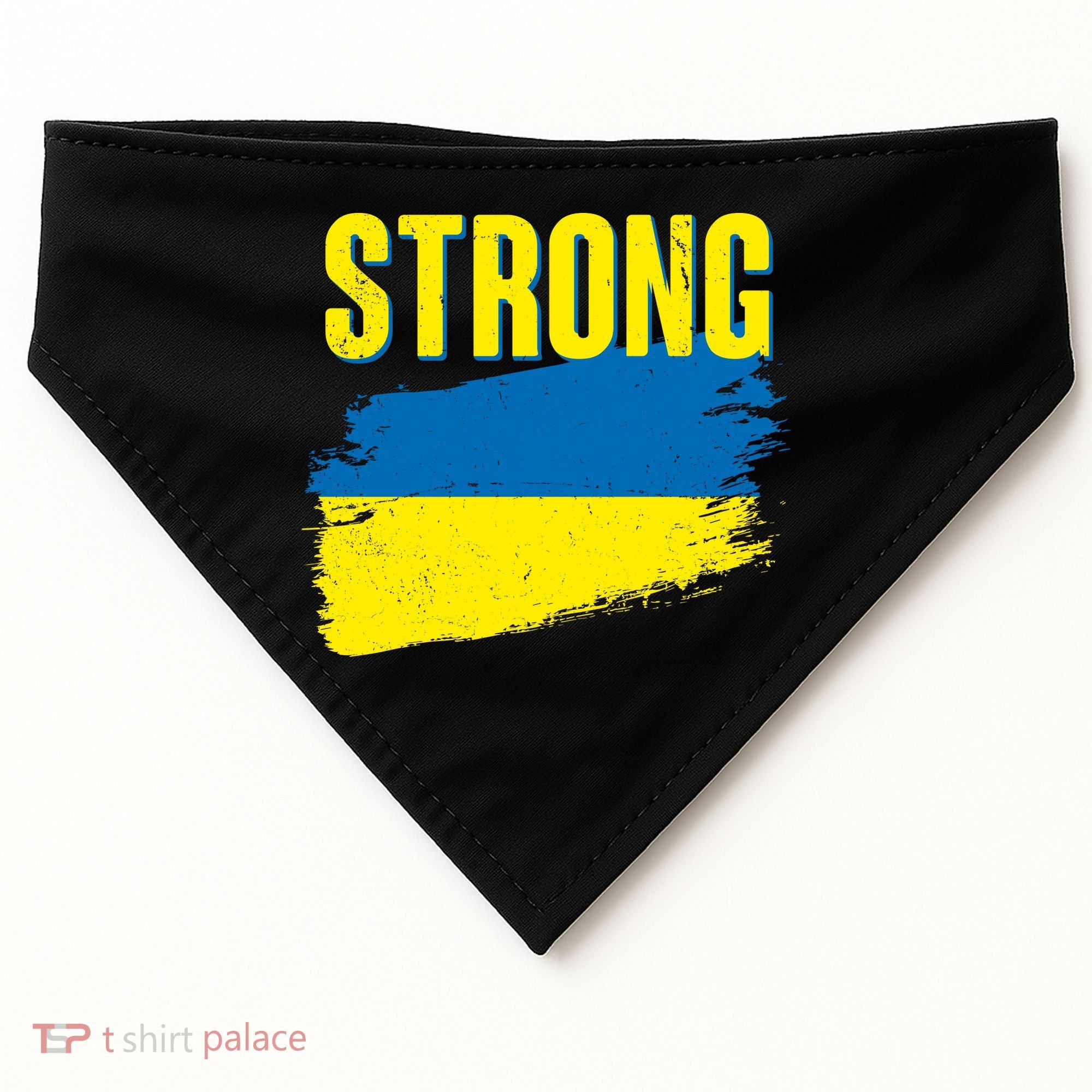 Ukraine Strong Stand With Ukraine Flag USA-Made Doggie Bandana