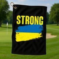 Ukraine Strong Stand With Ukraine Flag Golf Towel thumb 1