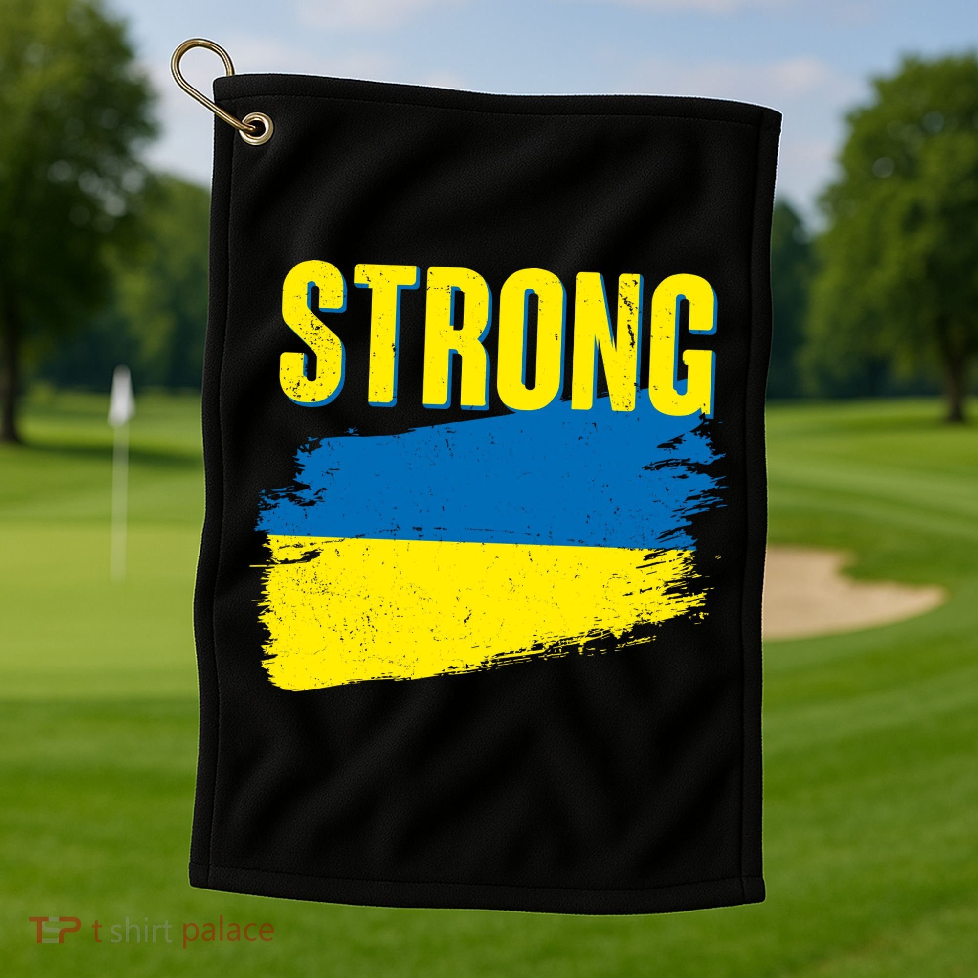 Ukraine Strong Stand With Ukraine Flag Golf Towel