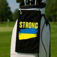 Ukraine Strong Stand With Ukraine Flag Golf Towel thumb 2