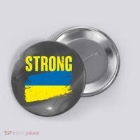 Ukraine Strong Stand With Ukraine Flag Button thumb 0