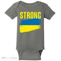Ukraine Strong Stand With Ukraine Flag Baby Bodysuit thumb 0