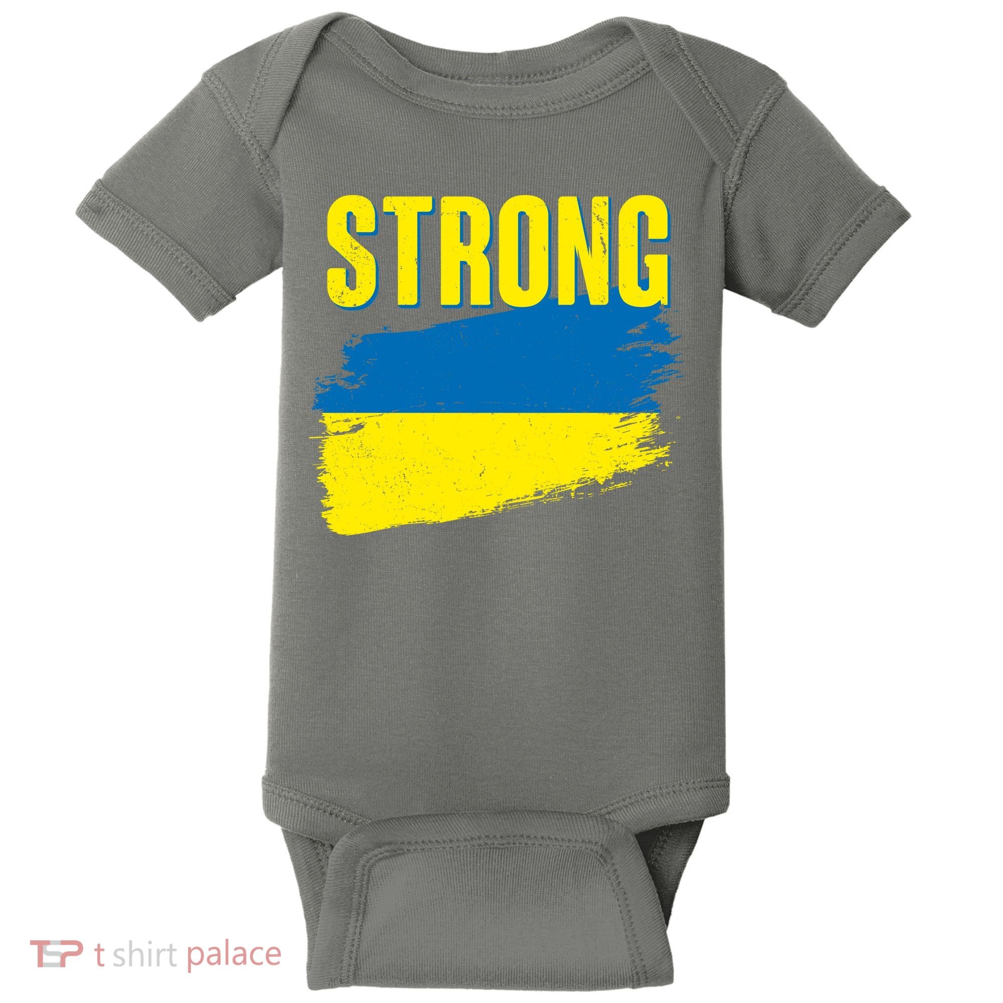 Ukraine Strong Stand With Ukraine Flag Baby Bodysuit