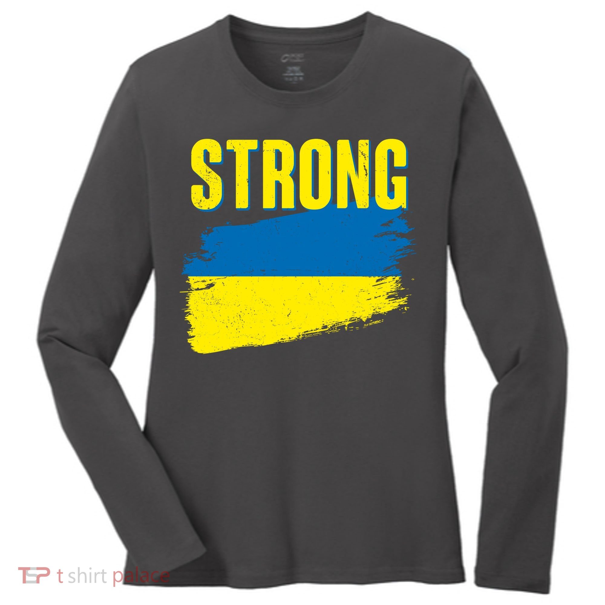 Ukraine Strong Stand With Ukraine Flag Women's Long Sleeve Shirt