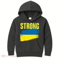 Ukraine Strong Stand With Ukraine Flag Kids Hoodie thumb 0