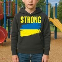 Ukraine Strong Stand With Ukraine Flag Kids Hoodie thumb 2