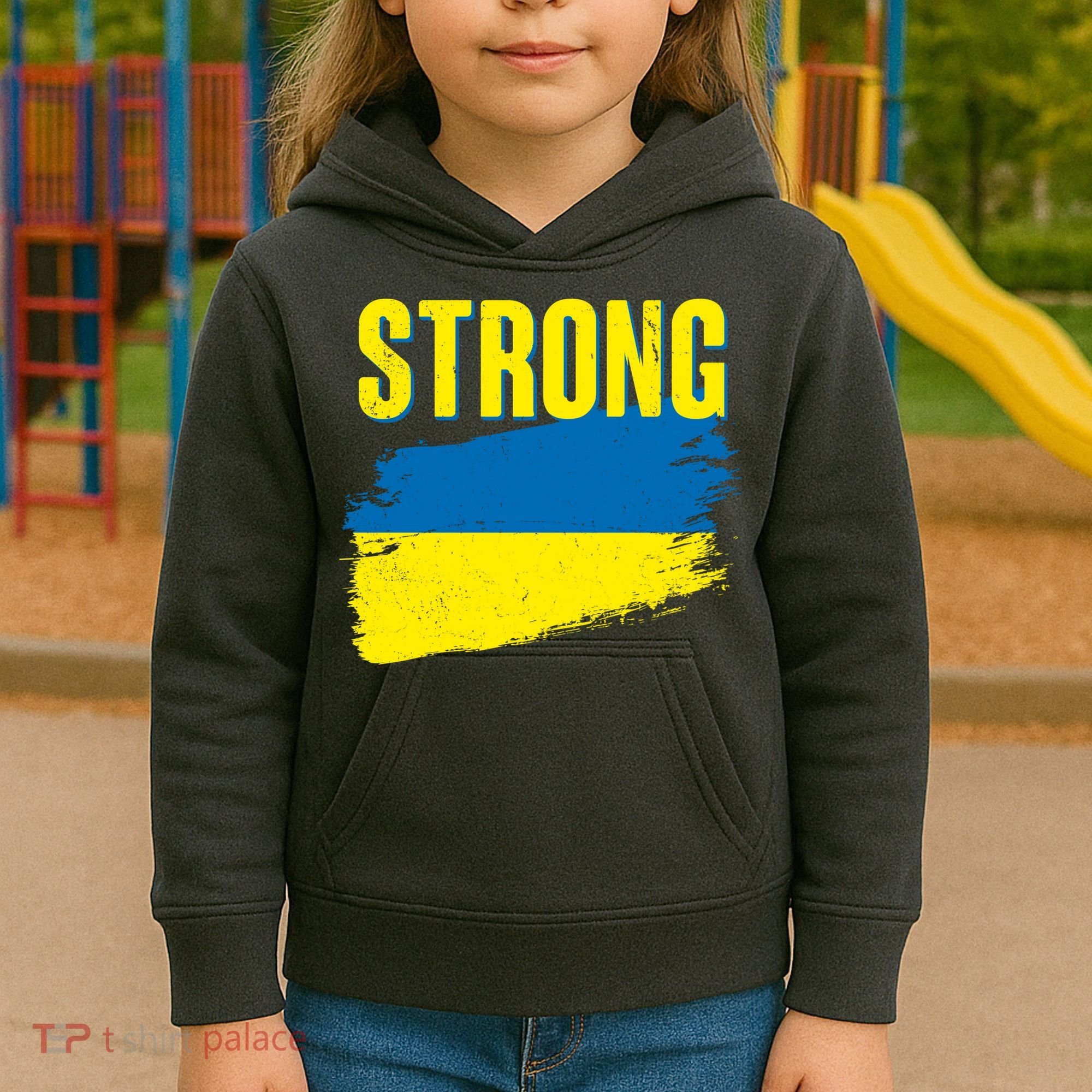 Ukraine Strong Stand With Ukraine Flag Kids Hoodie