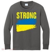 Ukraine Strong Stand With Ukraine Flag Kids Long Sleeve Shirt thumb 0