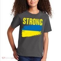 Ukraine Strong Stand With Ukraine Flag Kids T-Shirt thumb 2