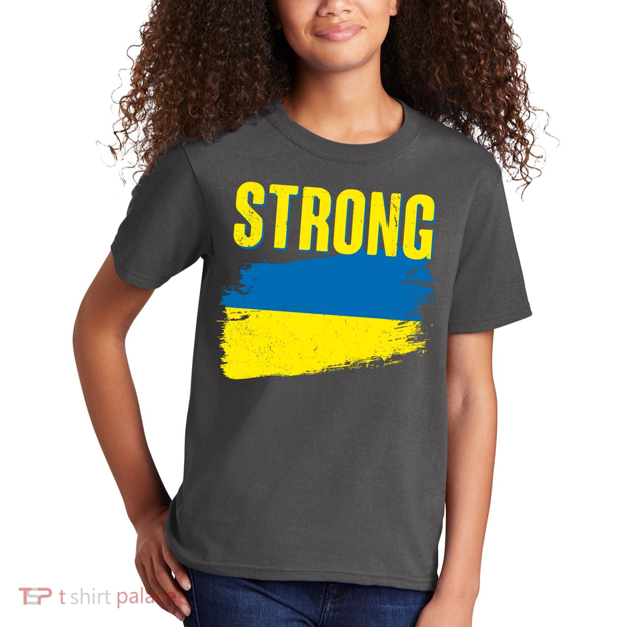 Ukraine Strong Stand With Ukraine Flag Kids T-Shirt