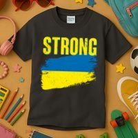 Ukraine Strong Stand With Ukraine Flag Kids T-Shirt thumb 3
