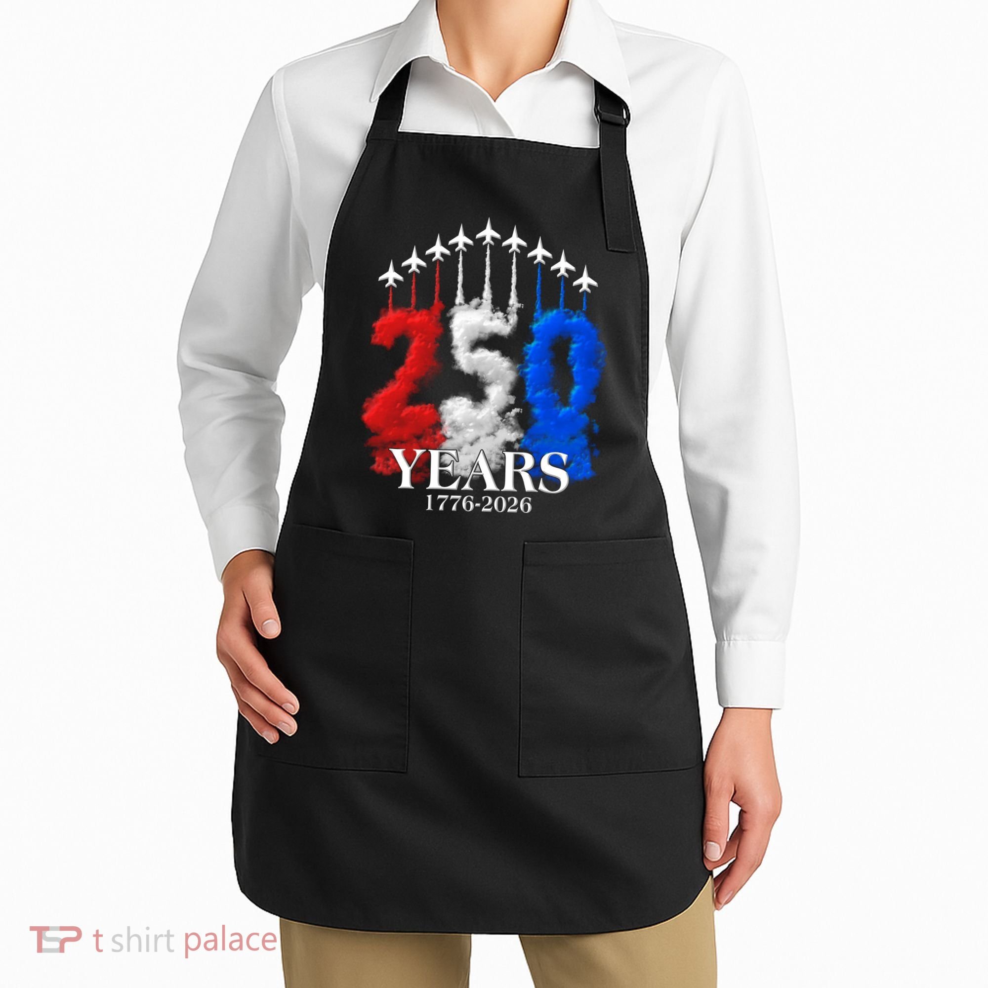 United States Semiquincentennial 250 Years 1776-2026 Fighter Jet Smoke Apron