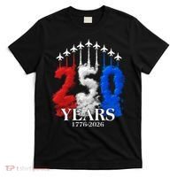 United States Semiquincentennial 250 Years 1776-2026 Fighter Jet Smoke T-Shirt thumb 0