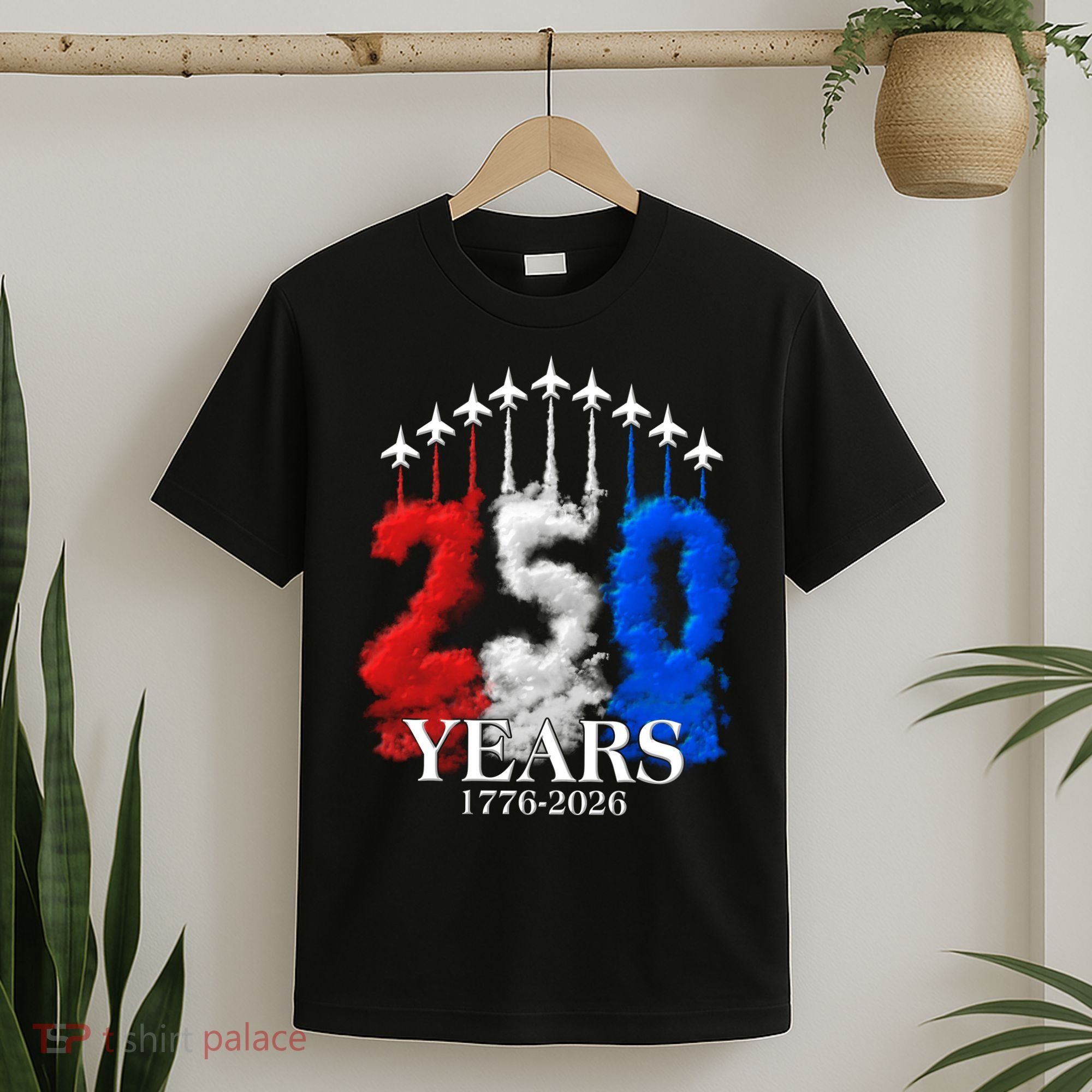 United States Semiquincentennial 250 Years 1776-2026 Fighter Jet Smoke T-Shirt