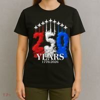 United States Semiquincentennial 250 Years 1776-2026 Fighter Jet Smoke T-Shirt thumb 4