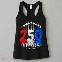 United States Semiquincentennial 250 Years 1776-2026 Fighter Jet Smoke Women's Tank Top thumb 3