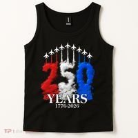 United States Semiquincentennial 250 Years 1776-2026 Fighter Jet Smoke Tank Top thumb 2