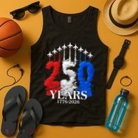 United States Semiquincentennial 250 Years 1776-2026 Fighter Jet Smoke Tank Top thumb 4