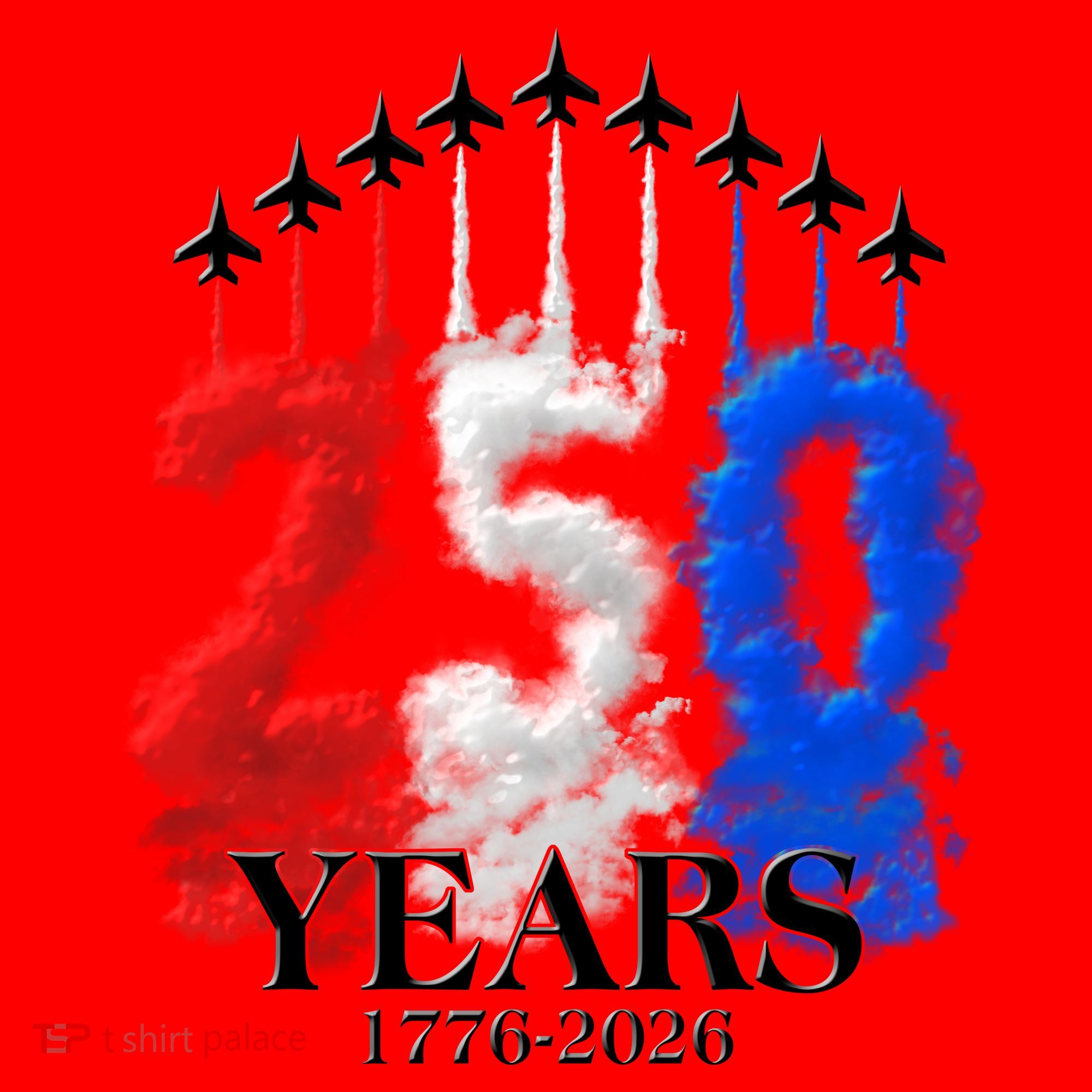 United States Semiquincentennial 250 Years 1776-2026 Fighter Jet Smoke Santa Hat