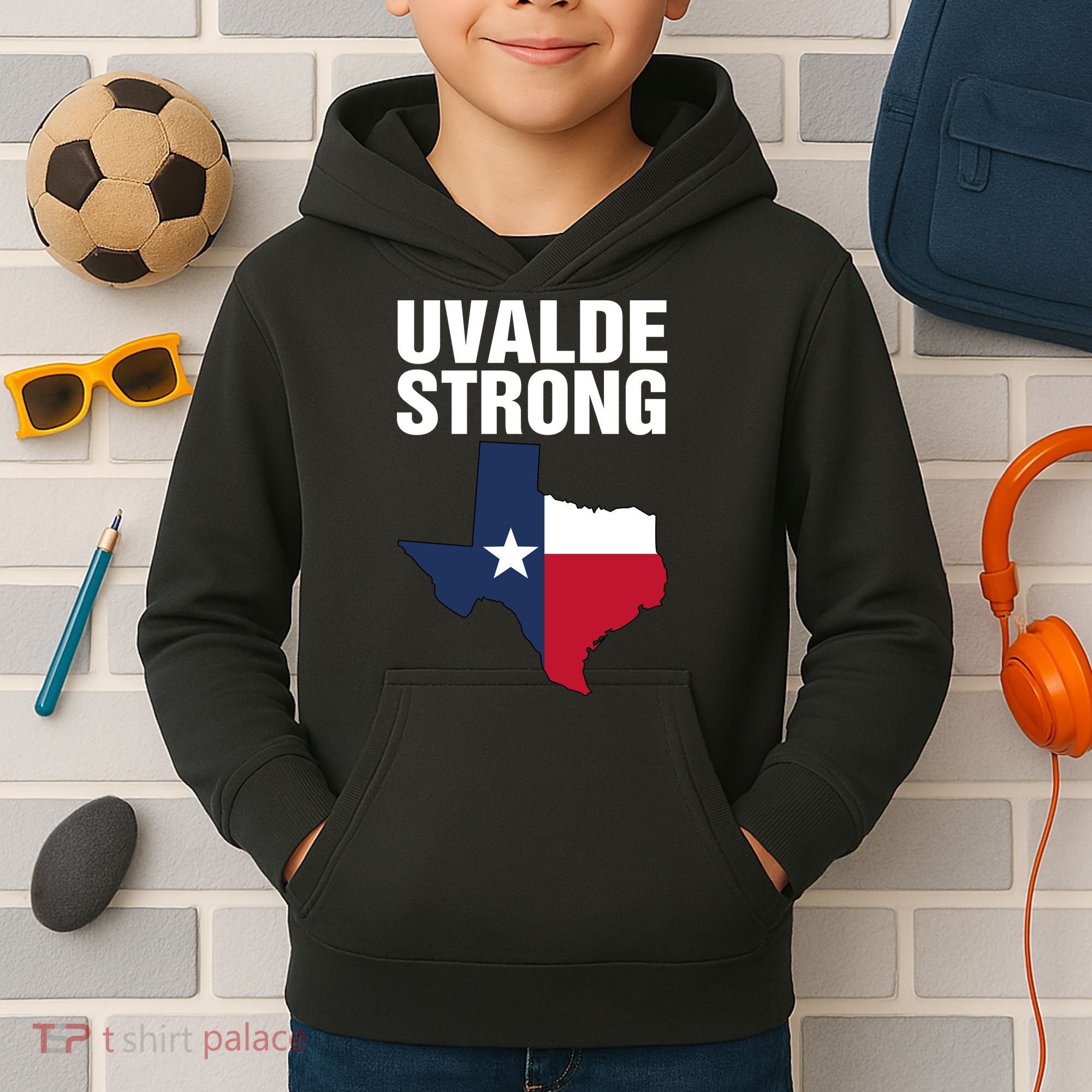 Uvalde Strong Shirt Pray For Texas Uvalde Strong Trendy Kids Hoodie