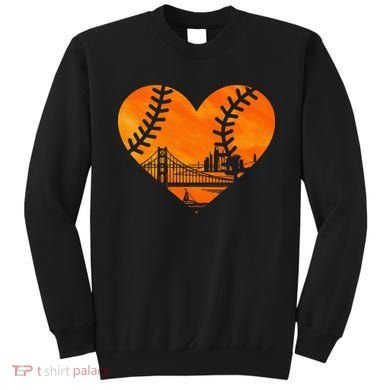 US State San Francisco Baseball Vintage Heart Sweatshirt