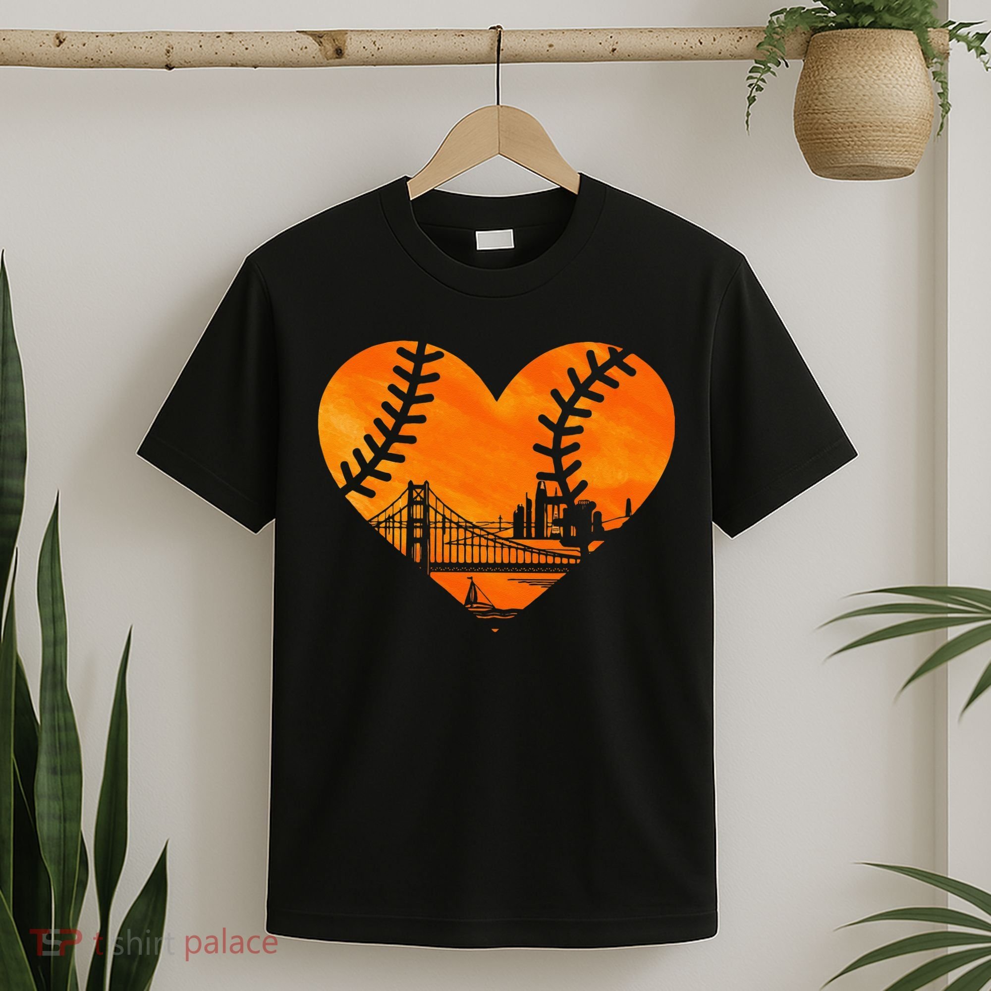 US State San Francisco Baseball Vintage Heart T-Shirt