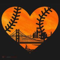 US State San Francisco Baseball Vintage Heart T-Shirt thumb 7