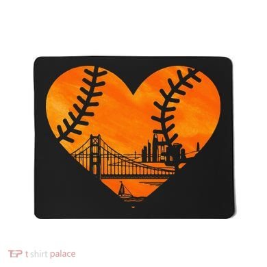 US State San Francisco Baseball Vintage Heart Mousepad