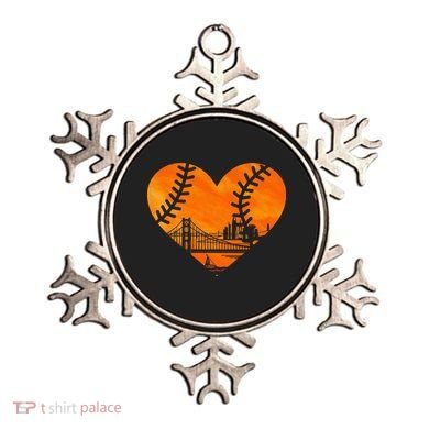 US State San Francisco Baseball Vintage Heart Ornament