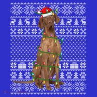Ugly Sweater Style Xmas Lights Santa Vizsla Dog Christmas Gift Visor thumb 3