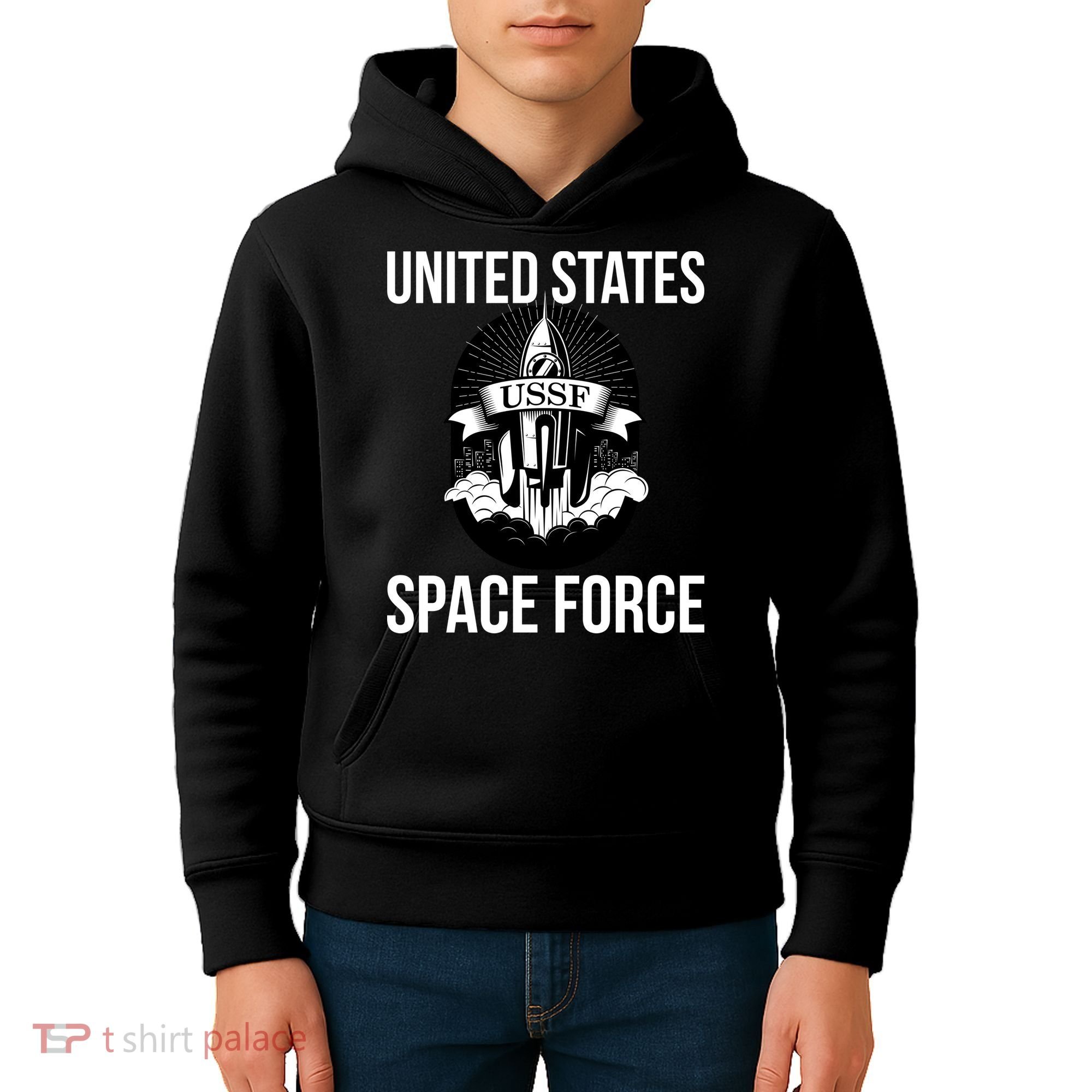 USSF United States Space Force Rocket Blast Kids Hoodie